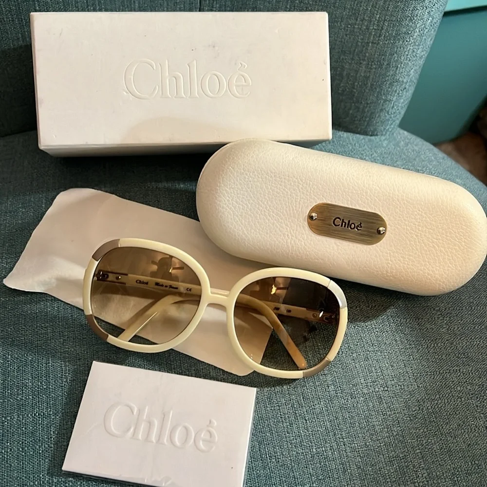 Chloe Cream Sunglasses Full Inclusion NWT - Picture 11 of 11